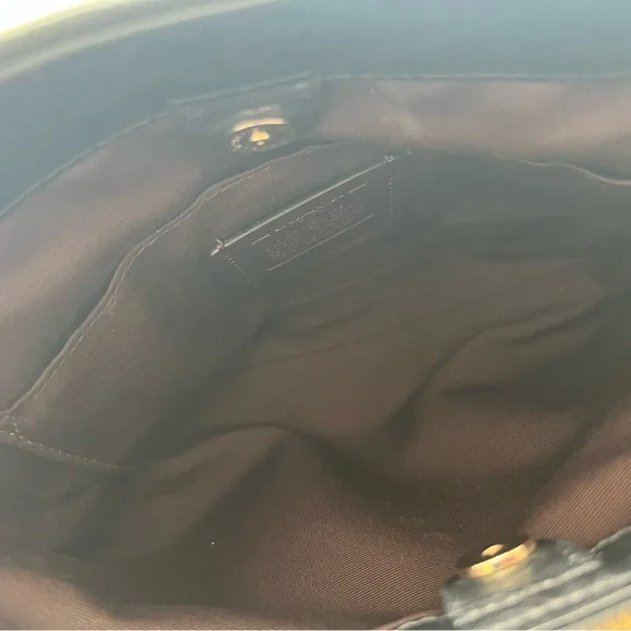Coach Black Quilted Satchel with Gold Chain